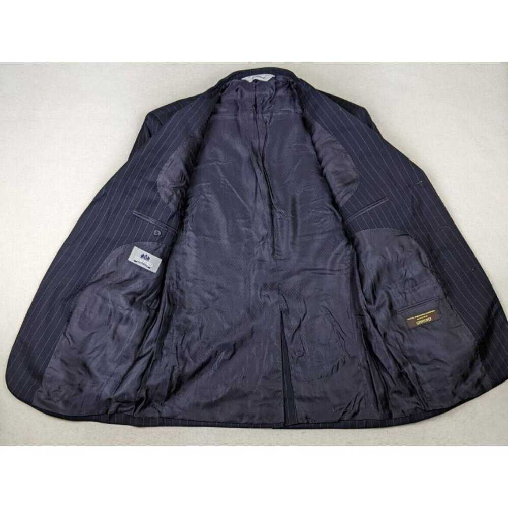 STAFFORD EXECUTIVE - MEN'S BLUE PINSTRIPE BLAZER JACKET SPORT COAT - SIZE 40R - Picture 4 of 12